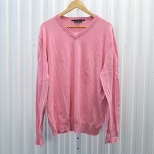 NWT GAP Mens Pink V Neck‎ Long Sleeve Sweater Size XL Cotton